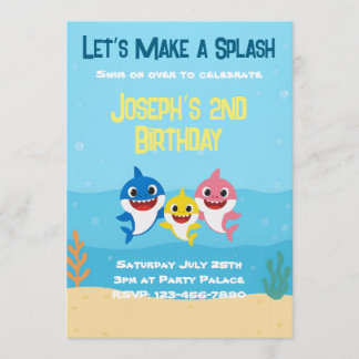 Baby Shark Birthday Invitation Einladung