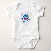 Baby Shark Blau Weiße Süße Lustige Babyparty Benan