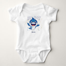 Baby Shark Blue White Niedlich Funny Baby Dusche Strampler