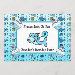 Baby Shark Boy's Geburtstag Einladung