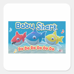 Baby Shark Card 2025 Quadratischer Aufkleber