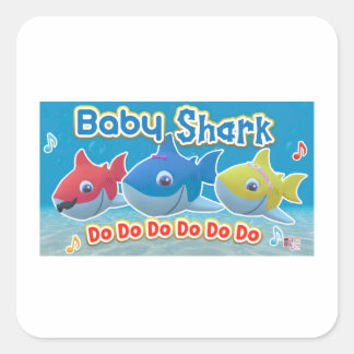 Baby Shark Card 2025 Quadratischer Aufkleber