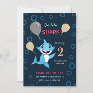 Baby shark einladung