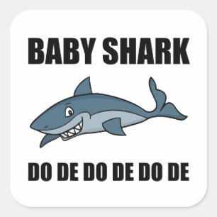 Baby Shark Funny Quadratischer Aufkleber