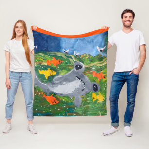 Baby Shark "Kunst von Kindern" Fleecedecke