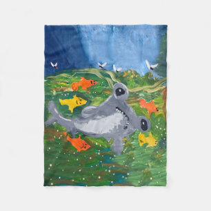 Baby Shark "Kunst von Kindern" Fleecedecke