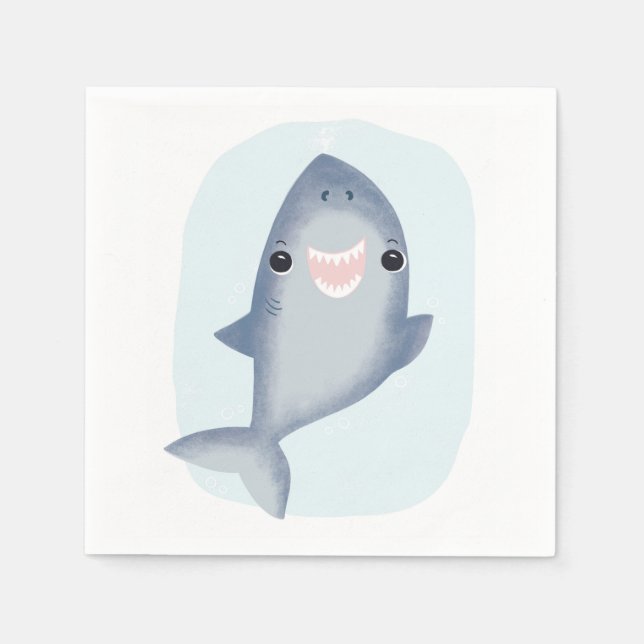 Baby Shark Napkin für Kinder Jungen Themenzimmer O Serviette (Vorderseite)