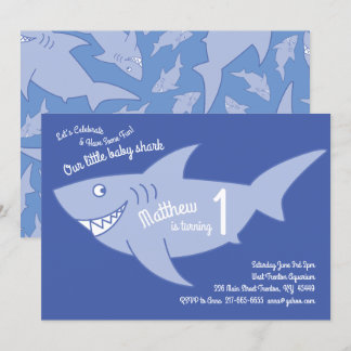 Baby Shark Ocean Animals 1. Geburtstag Einladungen