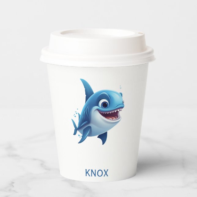 Baby Shark Personalisiert Birthday Party Pappbecher (Vorderseite)