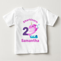 Baby Shark Pink Unicorn Name des benutzerdefiniert