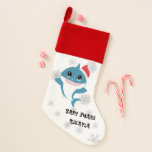 Baby Shark Santa Shark personalisiert Weihnachtsstrumpf<br><div class="desc">Feiern Sie die Ferien mit Babyhai,  Mami-Hai oder Papagei-Hai mit diesen maßgeschneiderten,  personalisierten Baby-Hai oder Santa-Hai-Strümpfen.</div>