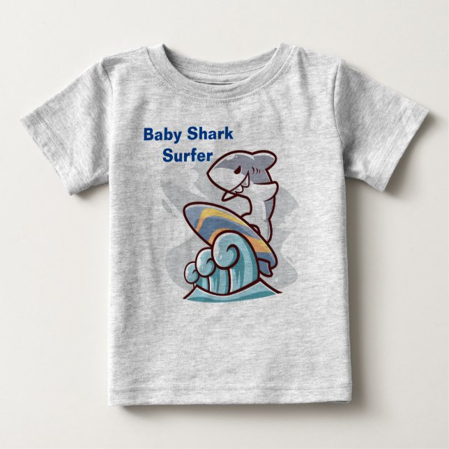 Baby Shark Surfer Baby T-shirt (Vorderseite)
