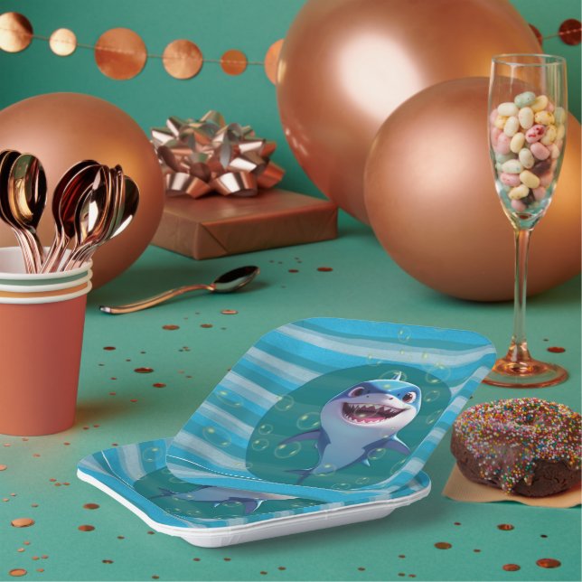 Baby Shark Teller Papierplatte (Multi)