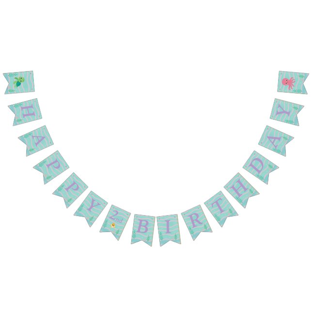 Baby Shark Themed - Happy Birthday Banner  (Alle)