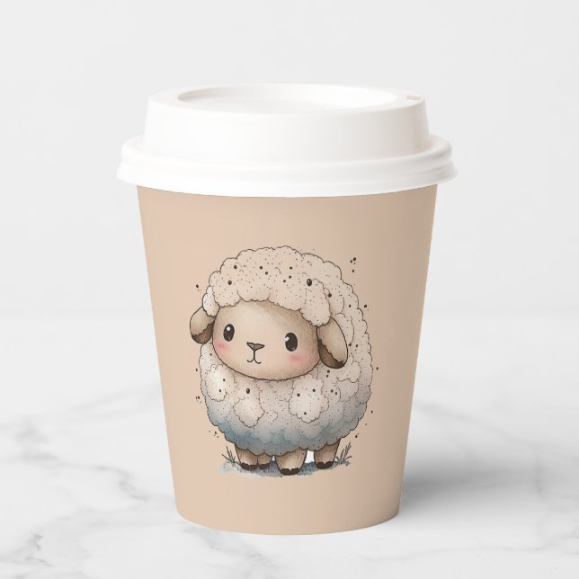 Baby Sheep Paper Cups Pappbecher (Vorderseite)