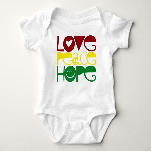 Baby-Shirt, Liebe-Friedenshoffnung Baby Strampler (Vorderseite)