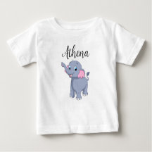 Baby-Shirt mit individualisierbarem Namen und Elef