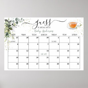 Baby Shooter Game Guess Due Date Kalender Poster