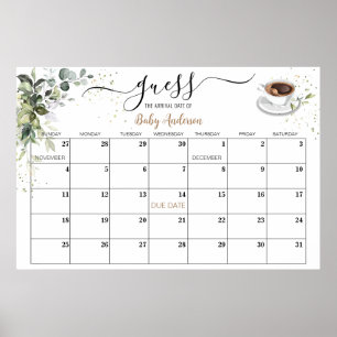 Baby Shooter Game Guess Due Date Kalender Poster