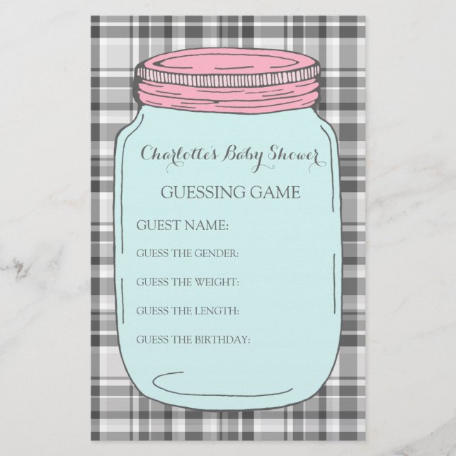 Baby Shooting Game Pink Blue Mason Jar (Vorderseite)