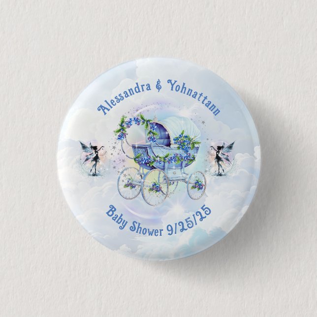 Baby Showbash Blueberry Gnome Button (Vorderseite)