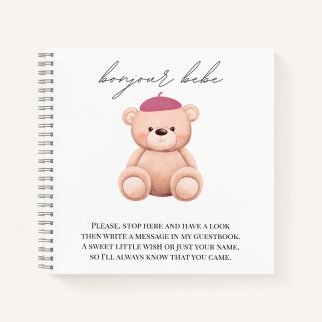 Baby Showbook Bonjour Bebe French Notebook Notizbuch (Vorderseite)
