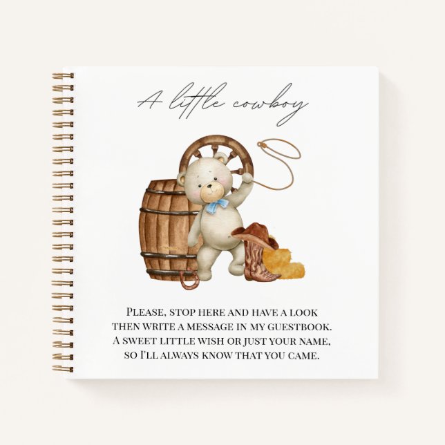 Baby Showbook Cowboy Rustic Country Notizbuch (Vorderseite)