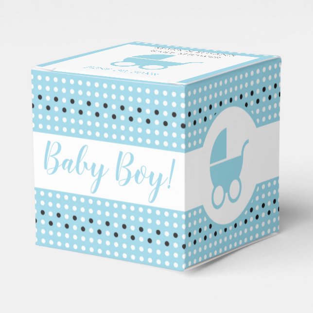 Baby Showbox mit Stroller 2" x 2" - Junge Geschenkschachtel (Vorderseite)