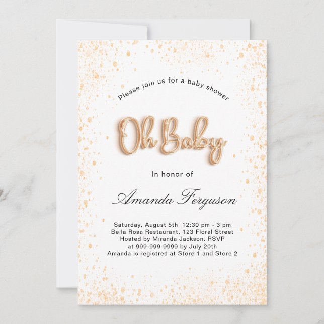 Baby Showboy Glitzer Einladung (Vorderseite)