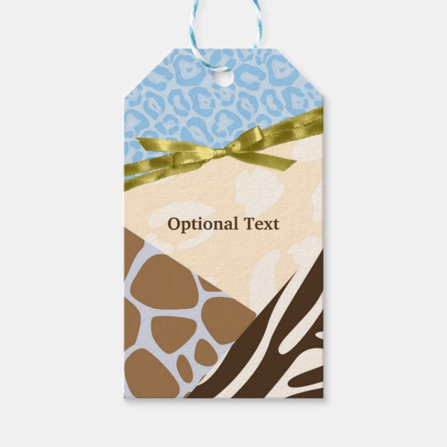 Baby Showboys Blue Safari Thema Printwerbung Geschenkanhänger (Vorderseite)