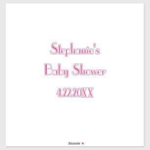 Baby Shower 2024 Girls Pink Individuelle Name Eleg Aufkleber