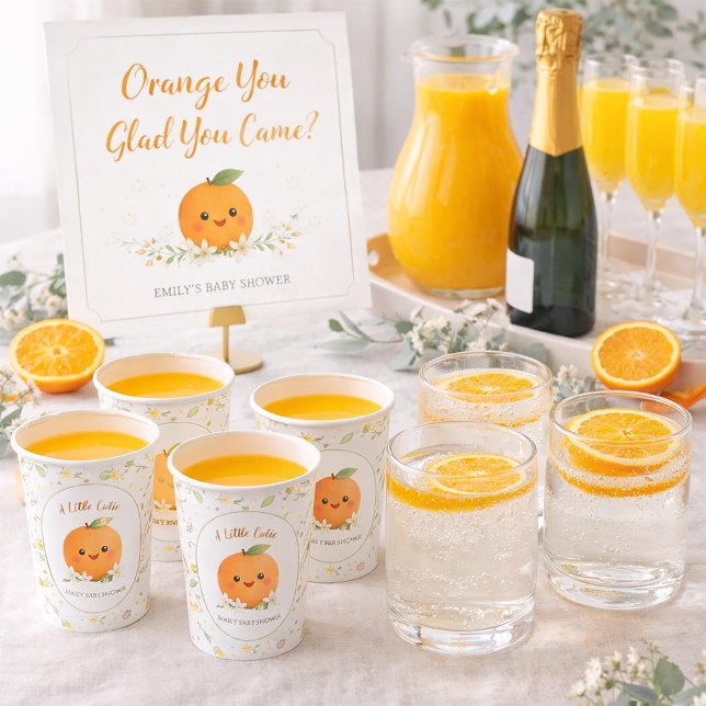 Baby Shower A Little Cutie Orange Fotodruck (Von Creator hochgeladen)