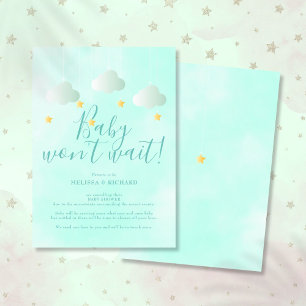 Baby-Shower-Absage: Shower per Post neutral Einladung