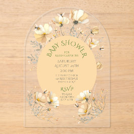 Baby Shower Acryl-Bogen Einladung Bee's Meadow