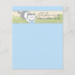 Baby Shower Advice Card "Blue Cat Storybook"