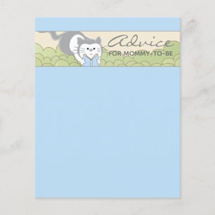 Baby Shower Advice Card "Blue Cat Storybook"