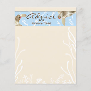 Baby Shower Advice Card "Blue Turtle"