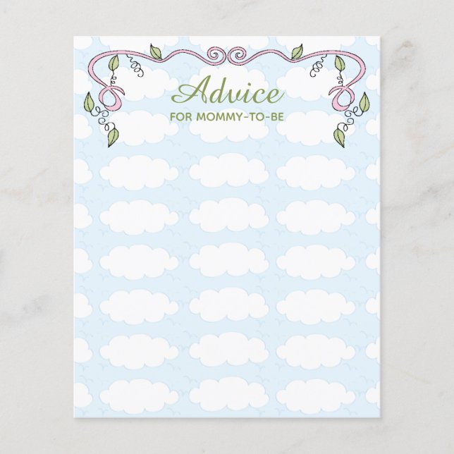 Baby Shower Advice Card "Castle in the Sky/Pink" (Vorderseite)