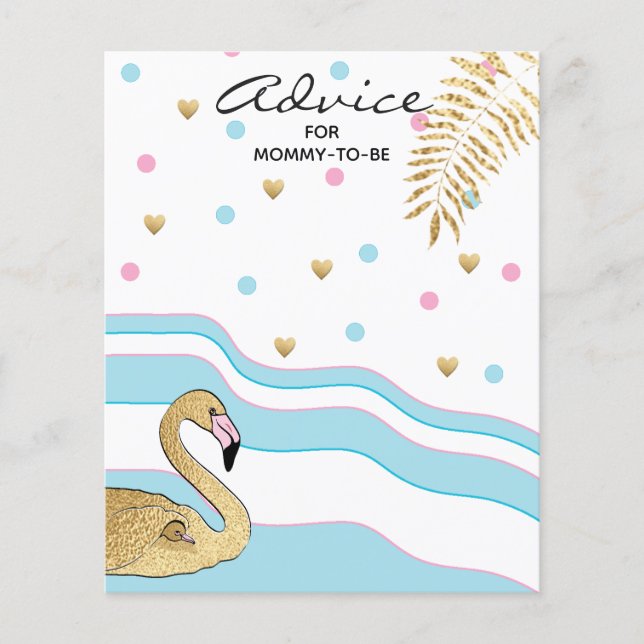 Baby Shower Advice Card "Flamingo Mommy & Baby" (Vorderseite)