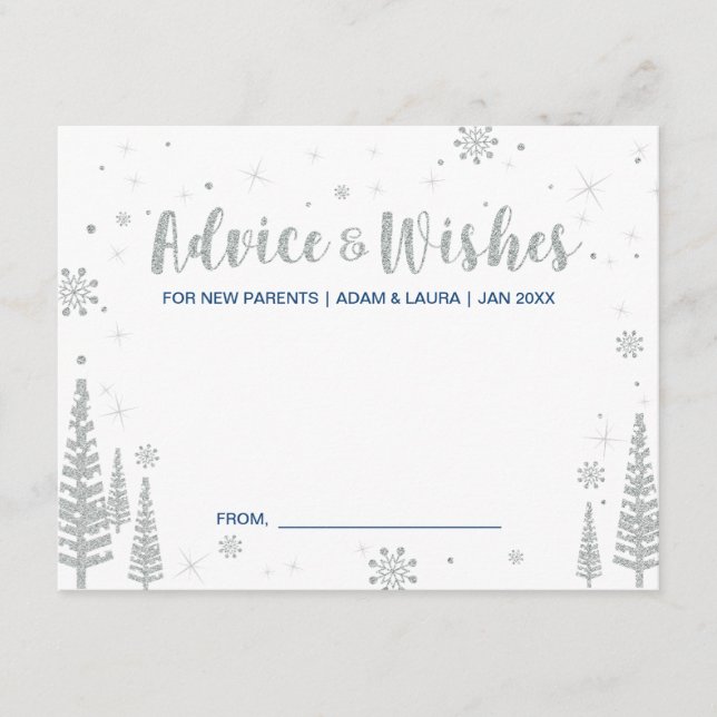 Baby Shower Advice Card für Mama, Eltern Hinweiskarte (Vorderseite)