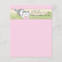 Baby Shower Advice Card "Pink Cat Storybook"