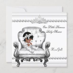 Baby-Shower African American Prinzessin Mädchen St Einladung