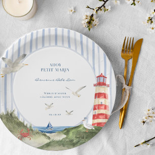 Baby Shower Ahoy Petit Marin Nautique Pappteller