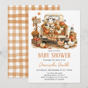 Baby Shower auf dem Bauernhof-Kürbisfeld Einladung