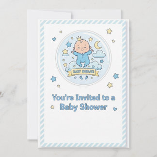 Baby-Shower-Aufkleber für Jungen Einladung