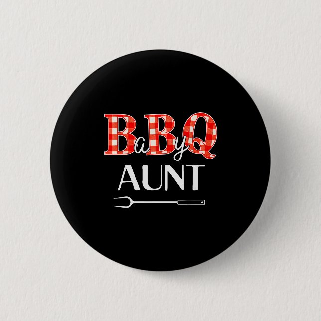 Baby Shower Aunt Bbq Party Cute Matching Family  Button (Vorderseite)