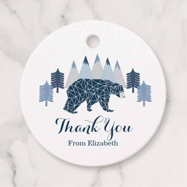 Baby Shower Baby Boy Danke Geschenkanhänger (Vorderseite)