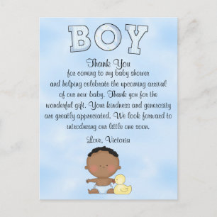Baby Shower Baby Boy Ethnic Postkarte