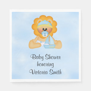 Baby Shower Baby Boy Lion Serviette