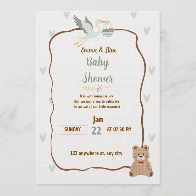 Baby shower - baby boy or gris Invitation Einladung (Vorderseite)